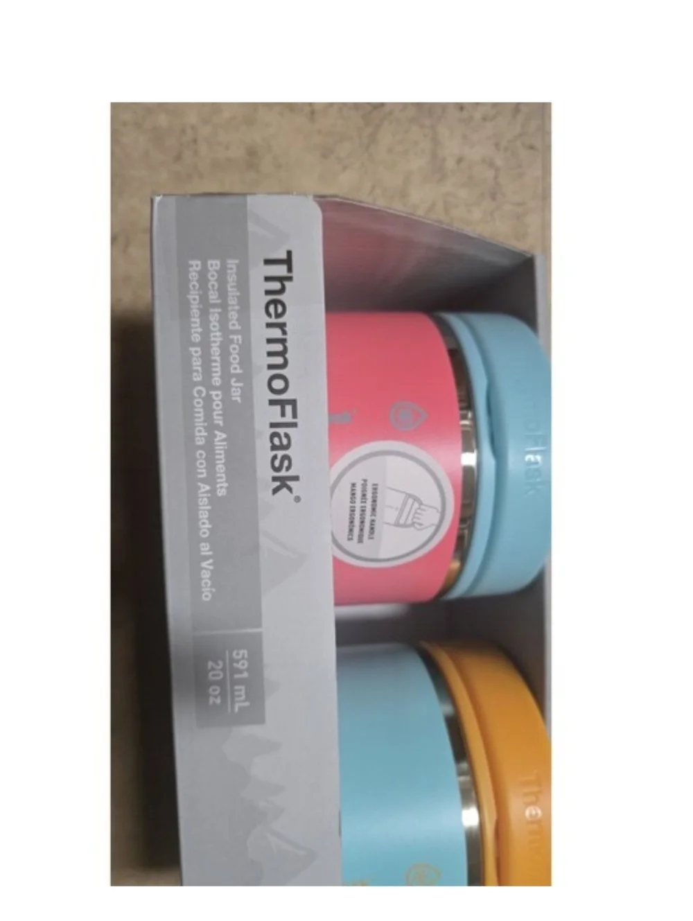 Thermoflask Insulated food jar Stainless steel BPA free 2 pack 20 oz Pink Blue